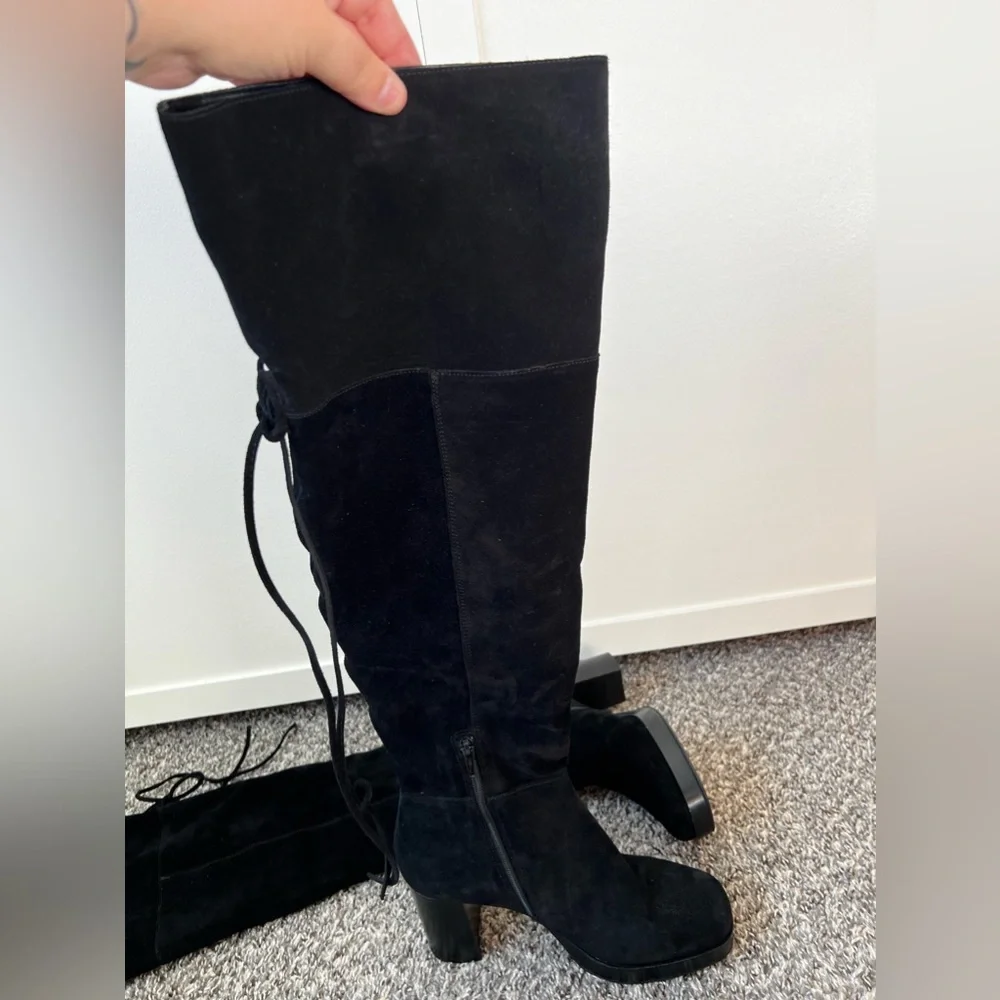 Free People Black Suede NWOT Echo Platform Over The Knee Boot‎ Size 9.5